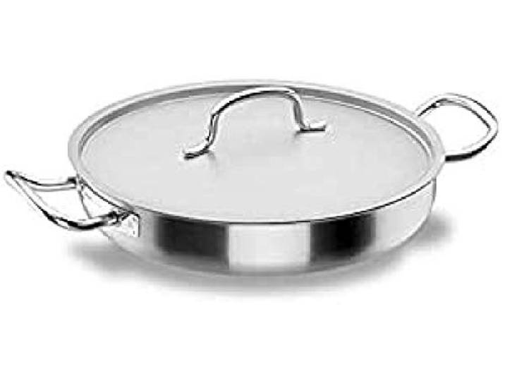 LACOR 50640 Servier und Pfanne mit Deckel 40 cm Aus lebensmittelechtem Edelstahl gefertigt; hohe Korrosionsbeständigkeit und Haltbarkeit im täglichen Gebrauch