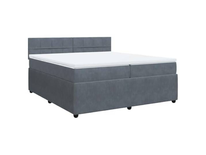 vidaXL Boxspringbett mit Matratze Dunkelgrau 200x200 cm Samt