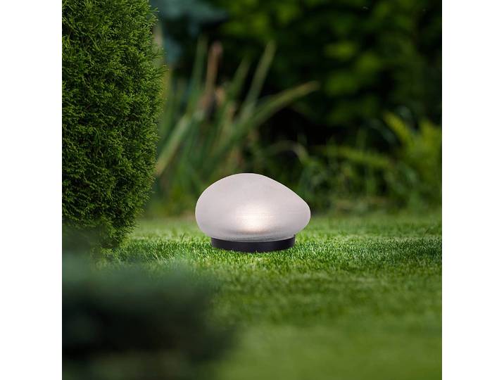 Piquets de terre LED Guri - Lot de 2 14 x 9 x 12cm Blanc/Noir