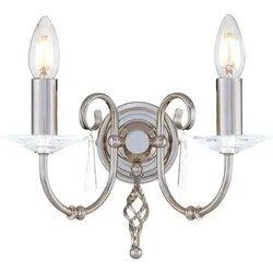 Elstead Lighting, Gartenbeleuchtung, Aegean Wandleuchte E14 2-fach Poliertes Nickel (E14, IP20)