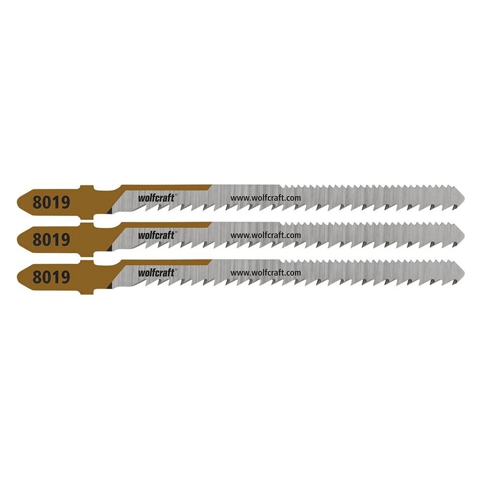 wolfcraft Stichsägeblätter, HCS, T-Schaft, ultra-sauberer, geschwungener Schnitt, 50 mm, Blisterpackung mit 3 (77554869)