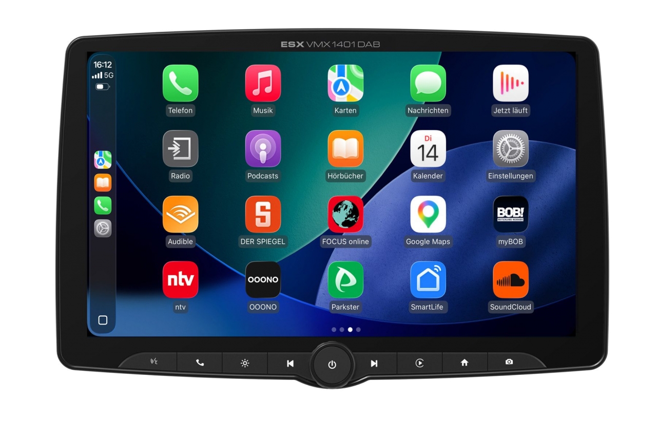 ESX VISION VMX1401DAB – 1-DIN Multiangle Media Moniceiver mit 14 Zoll Touchscreen