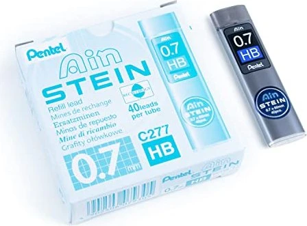 Pentel Ain Stein C277 Feinminen-Bleistiftminen schwarz HB 0,7 mm, 40 St.