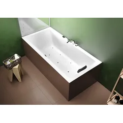 RIHO Lugo Rechteck-Badewanne, Version links, mit Air-System, Einbau, 2-Sitzer, weiß, B133004005, Ausführung: 180x80x47,5cm, Nutzinhalt: 215 Liter