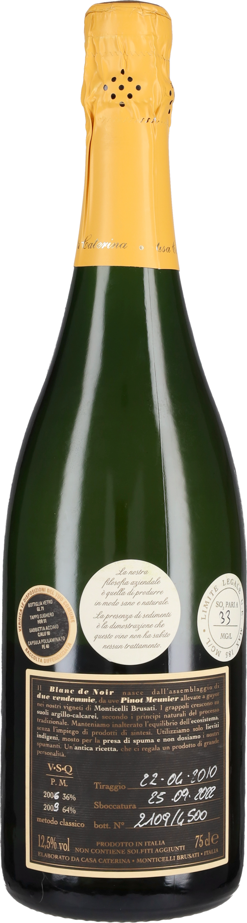 Spumante Brut Blanc de Noir 'Rio Cami' Casa Caterina