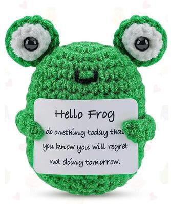 Uplifted Finds Artisan Emotional Support Plush   Handmade Creative Crochet Totem   Executive Desktop & Home Studio Sanctuary Decor h9