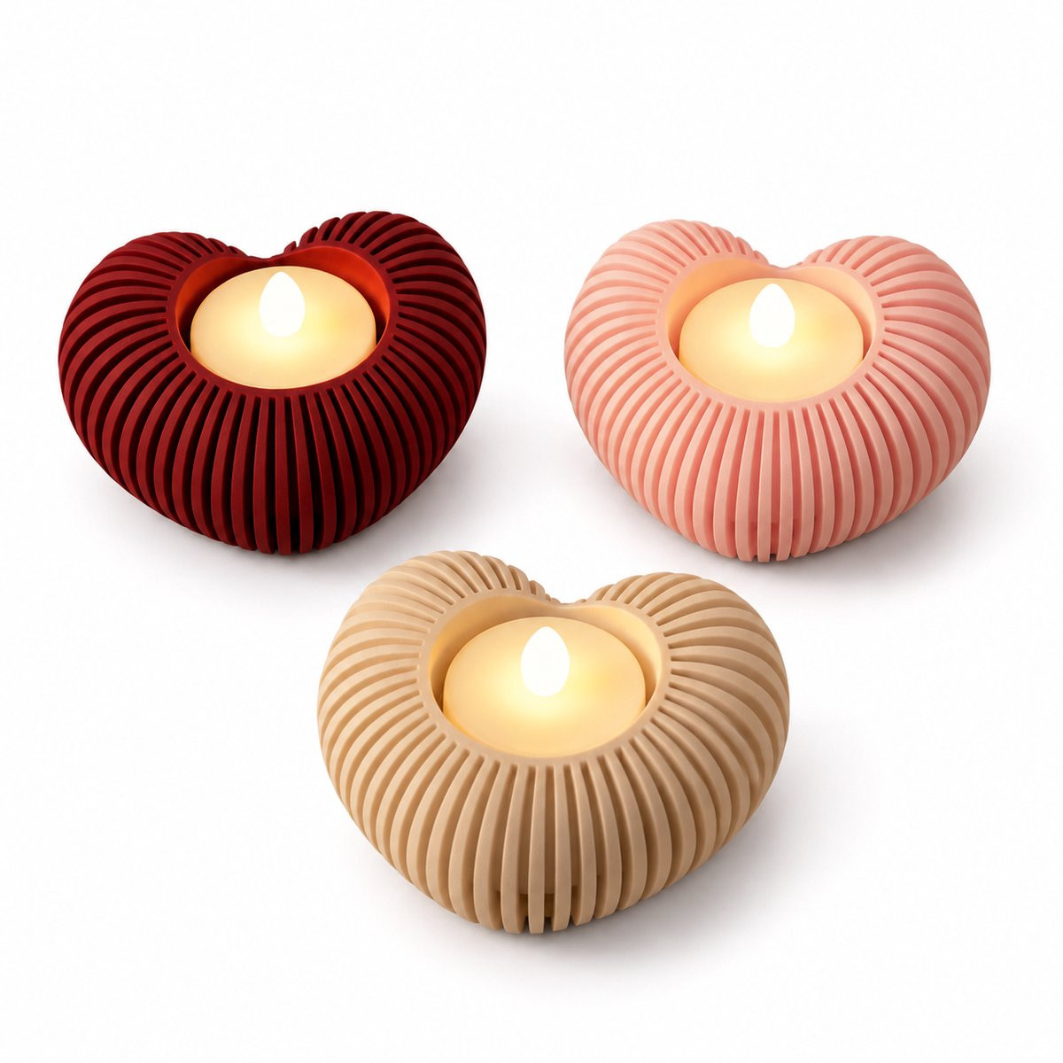 Hart LED-Theelichthouder 3D-geprint