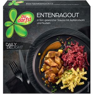 Du-darfst Fertiggericht Daily Delight Entenragout, mit Nudeln und Apfelrotkohl, 400 g