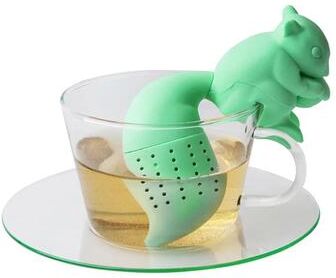 Uplift Treasures Silicone Squirrel Tea Infuser orange