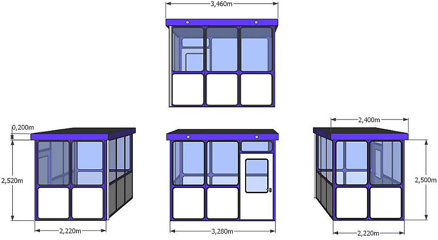 kaiserkraft Mehrzweckhaus, Füllungen in Rundeckenoptik, für Außenbereich, LxB 3280 x 2220 mm