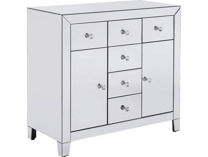 Kare-Design Kommode, Weiß, Glas, 6 Schublade(n) Schubladen, 88x84x41 cm, Typenauswahl, Beimöbel erhältlich, Wohnzimmer, Kommoden & Sideboards, Kommoden