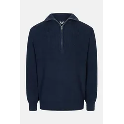 MELA Rippstrick Troyer UDAI Pullover Navy Dunkelblau Baumwolle