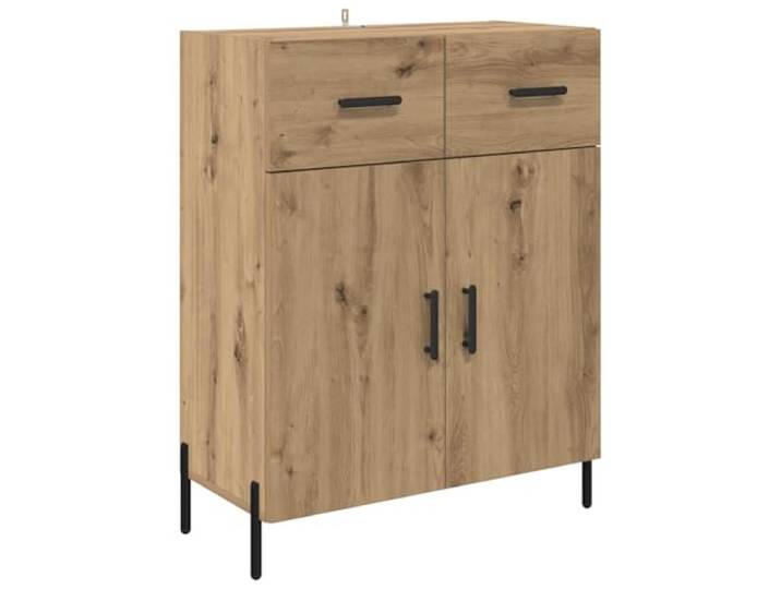 TEKGHUT Sideboard Artisan-Eiche 69,5 x 34 x 90 cm Holzwerkstoff Modernes Design, Holzwerkstoff, abriebfest, Brettregale, Schubladen, mattschwarze Metallgriffe, Holzwerktüren,