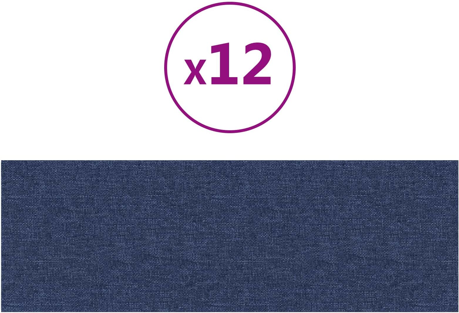 vidaXL Tête de lit murale 12 pc 90 x 30 cm Bleu tissu