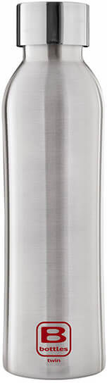 Bugatti B Bottle Twin 500ml Thermal Water Bottle Brushed Steel
