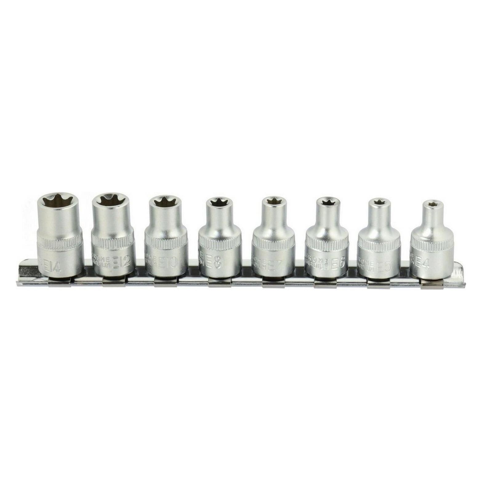 GEKO 3/8 TORX Innensechskant, 7-teiliger Satz, 4-14mm, CrV (G13530)