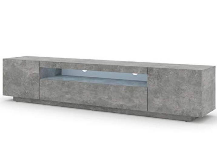 BIM Furniture TV Lowboard Hängend/Stehend 200 cm, Beton (mit LED) TV Schrank fürs Wohnzimmer, Fernsehschrank