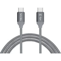 USB 2.0 Kabel, USB-C Stecker > USB-C Stecker grau, 1 Meter, PD, Laden mit bis zu 100 Watt