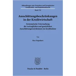 Ausschüttungsbeschränkungen in der Kreditwirtschaft, Fachbücher von Max Degenhart