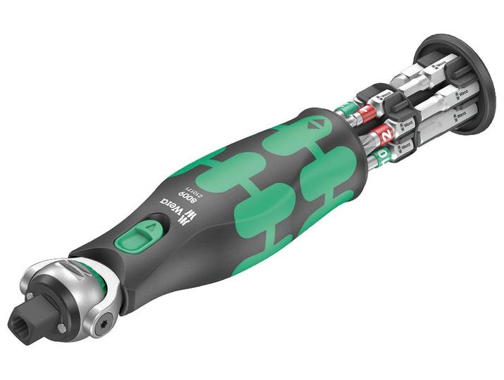 Ratsche WERA 8009 Zyklop Pocket Imperial Set 1 13-teilig , grün (bunt), Schraubenschlüssel, Ratsche