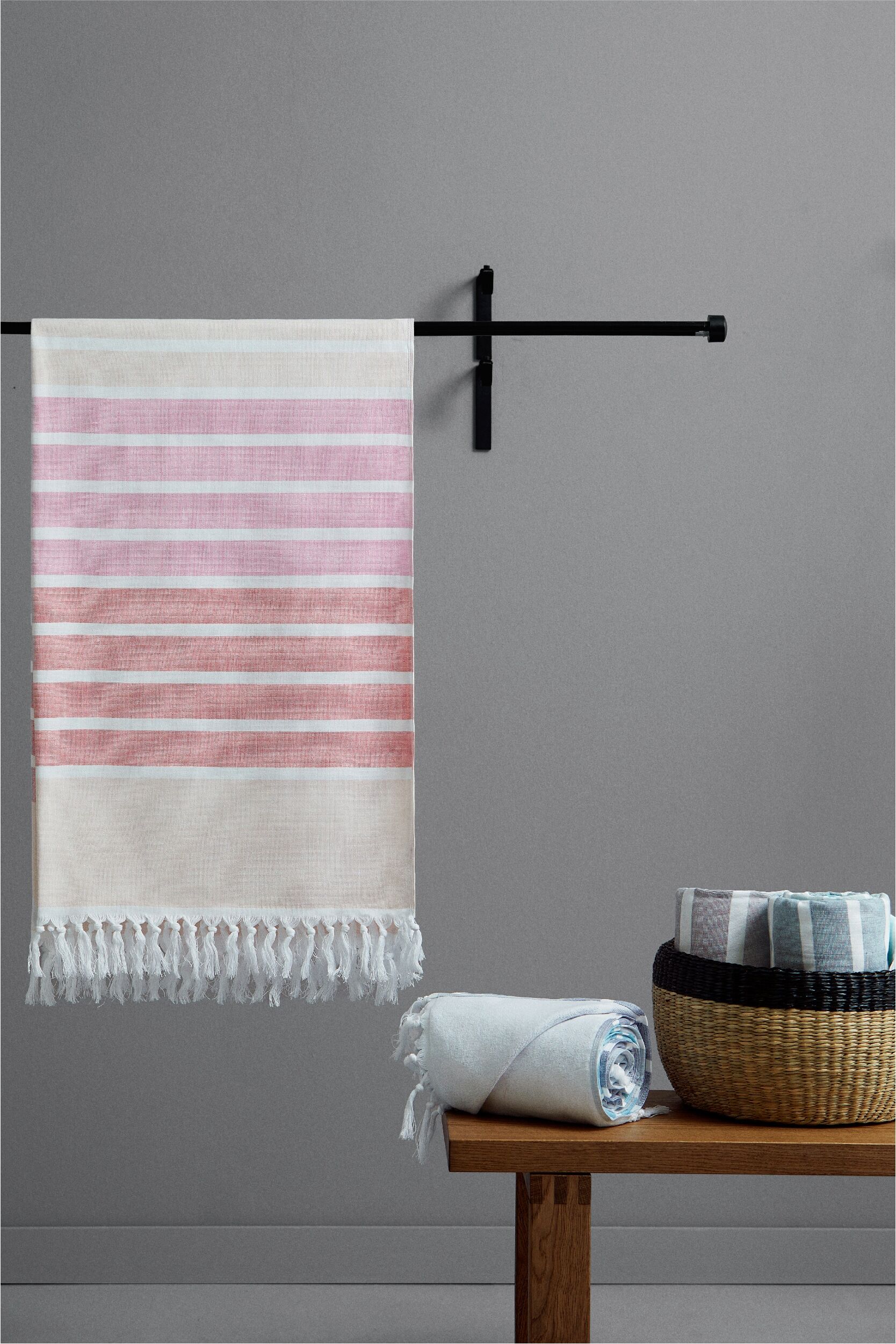 Hamamtuch EGERIA "Mai", rosa (pink), B:100cm L:178cm, Hamam Frottier, Baumwolle, Handtücher, Hamamtuch, 100x178 cm pink B/L: 100cmx178cm, 1 Stk., Hamam Frottier