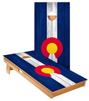 Skip's Garage Colorado Flag Cornhole Boards