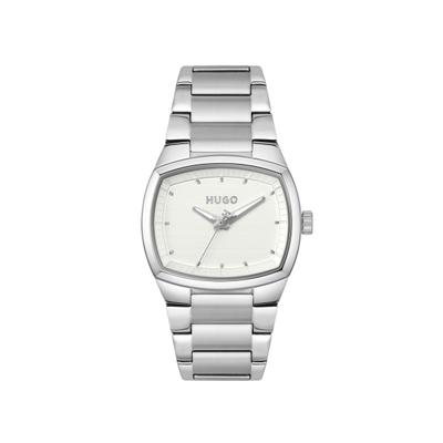 Quarzuhr HUGO "TELLY", silber (silberfarben, silberfarben), Armbanduhren, Herren, silberfarben, Quarzuhr, Armbanduhr, Herrenuhr, Edelstahlarmband, analog