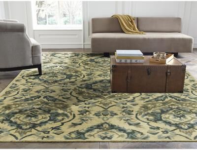 KALATY Seville Sand/Bluebell Hand-tufted Area Rug