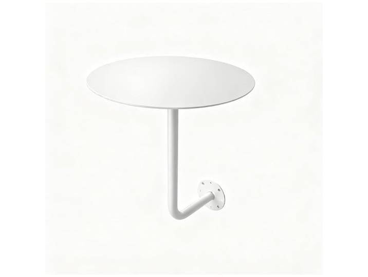 Table Ronde Murale Table De Bar Ronde avec Support Mural Petite Table d'appoint Murale en Forme de L Tables Balcon Suspendue Blanc
