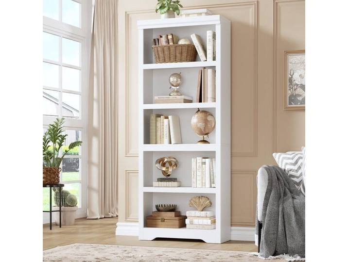 Bibliothèque à étagères réglables - Garvee - 5 niveaux - 60 cm de largeur - Étagères réglables - MDF haute densité