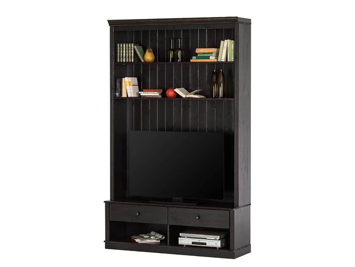 Massive TV-Wand Massivholz Kiefer, lackiert Braun/Kiefer Havanna 140 x 223 x 45cm