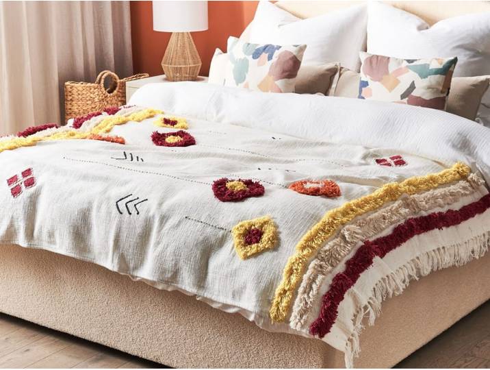 Couverture en coton multicolore 180x130cm