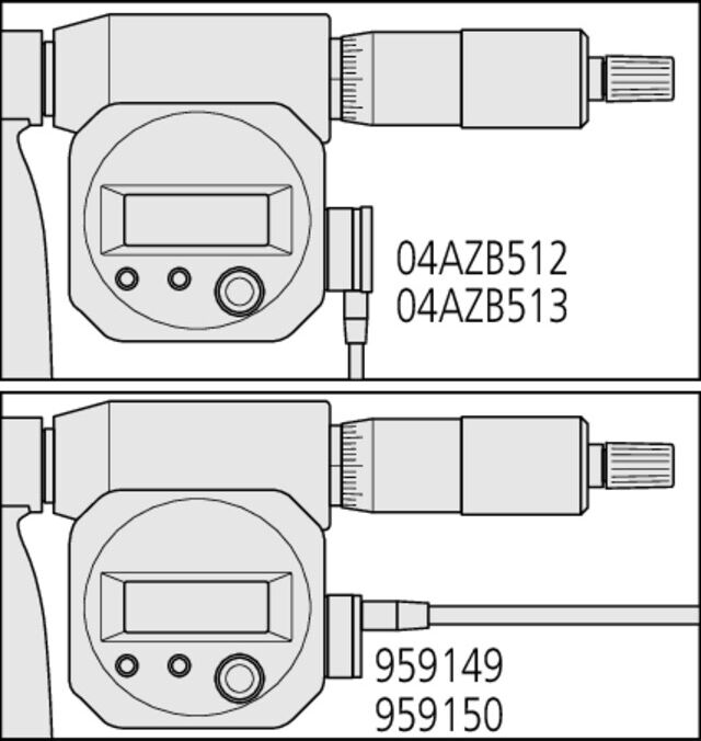 Mitutoyo Digitale Bügelmessschraube mit auswechselbarem Messamboss, 0-150 mm, IP65, inkl. 6 Ambosse (340-251-30)