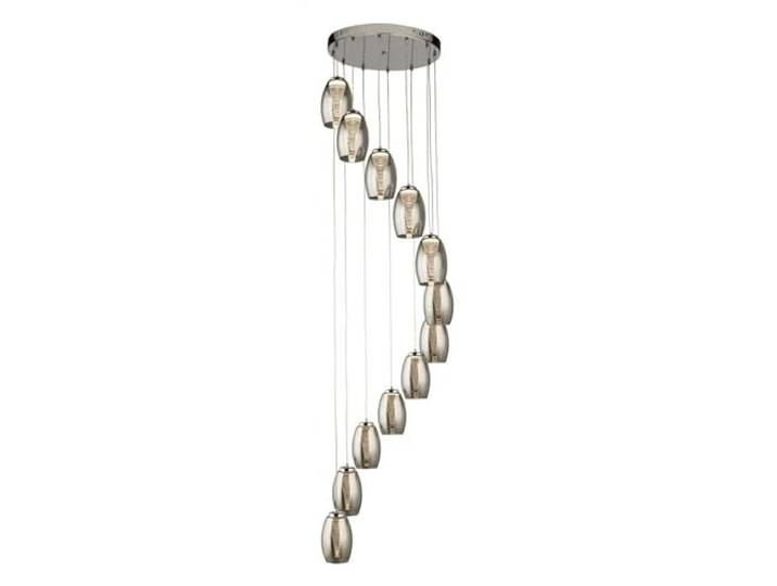 Hängeleuchte Pendelleuchte Wohnzimmerlampe LED Rauchglas Stahl chrom 12-Flammig