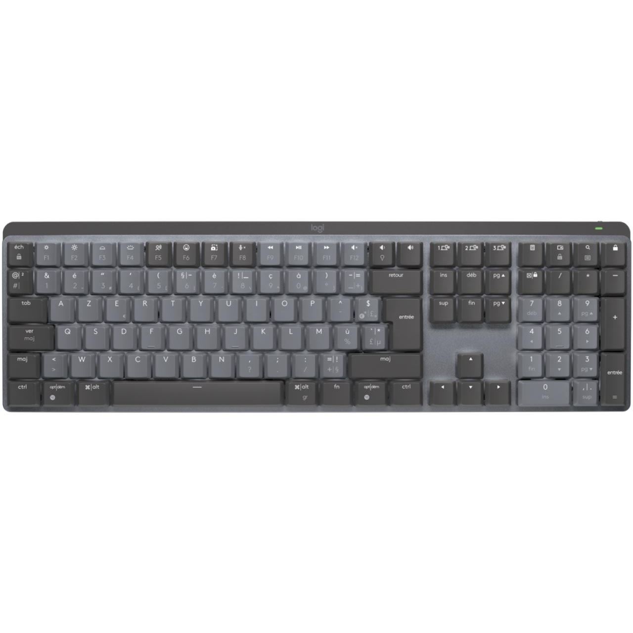 Logitech MX Mechanical Wireless Illuminated Performance Keyboard (FR) - 2,4GHZ/BT - N/A - CENTRAL - TACTILE grau
