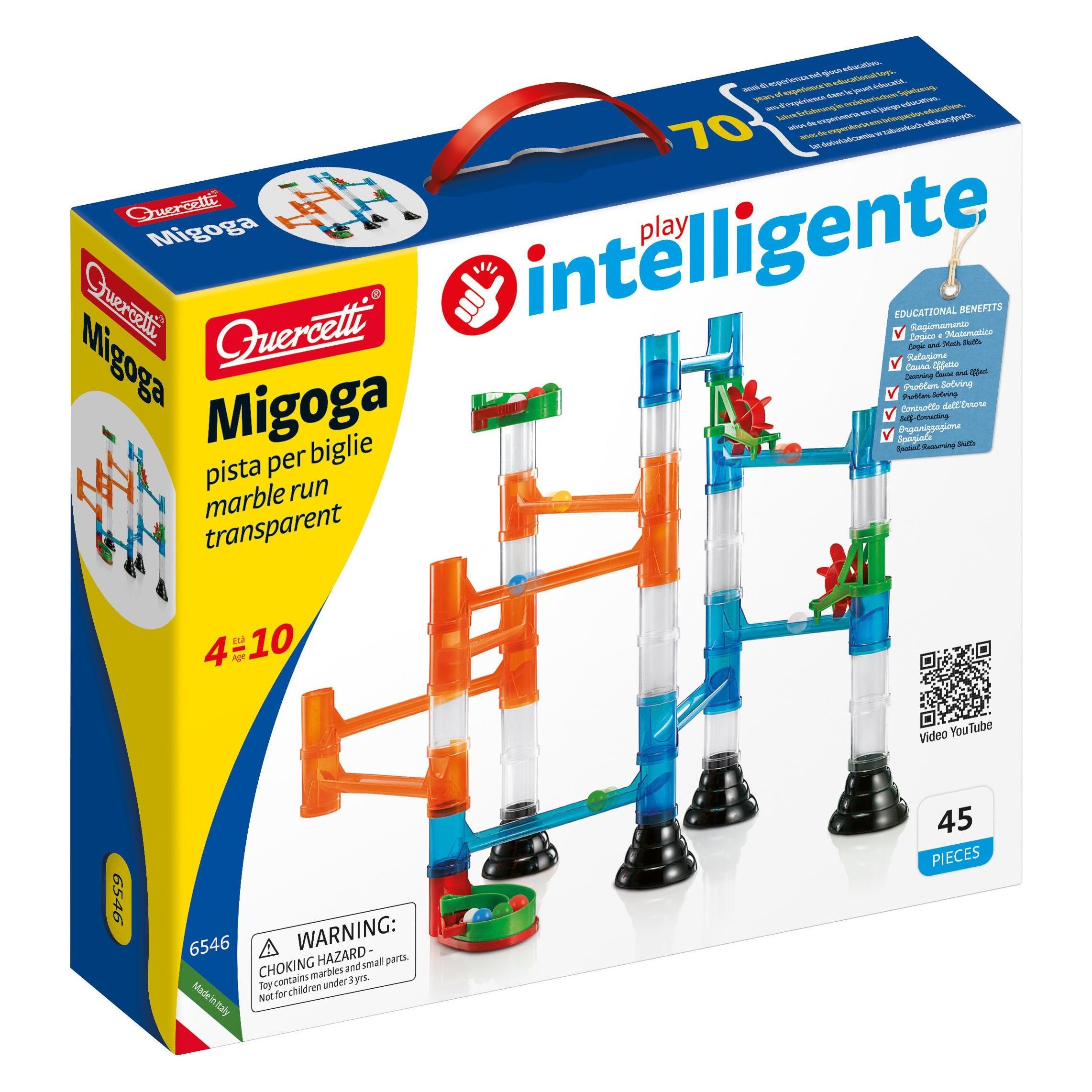 Quercetti Migoga Marble Run Transparent Kugelbahn (45 Teile) (QU-6546)