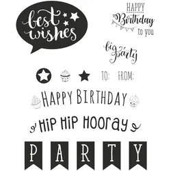 3x Heyda, Stempel, KNORR Stempelmotiv Clear Stamp 211883400 Celebrate 15-teilig