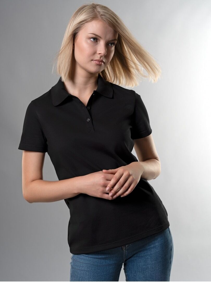 Poloshirt TRIGEMA "TRIGEMA Poloshirt", Damen, Gr. XL, schwarz, Piqué, 100% Baumwolle, Basic, ohne Ausschnitt, Shirts Poloshirt schwarz XL