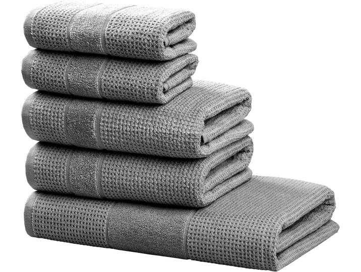 Handtuch Set OTTO HOME Kimi, Duschtuch, Handtücher und Gästetücher , grau, 5, Walkfrottee, Walkfrottee, Obermaterial: 100% Baumwolle, Handtuch-Sets, Handtuch Set, 100% Baumwolle, einfarbig, weich, mit Bordüre, besondere Struktur