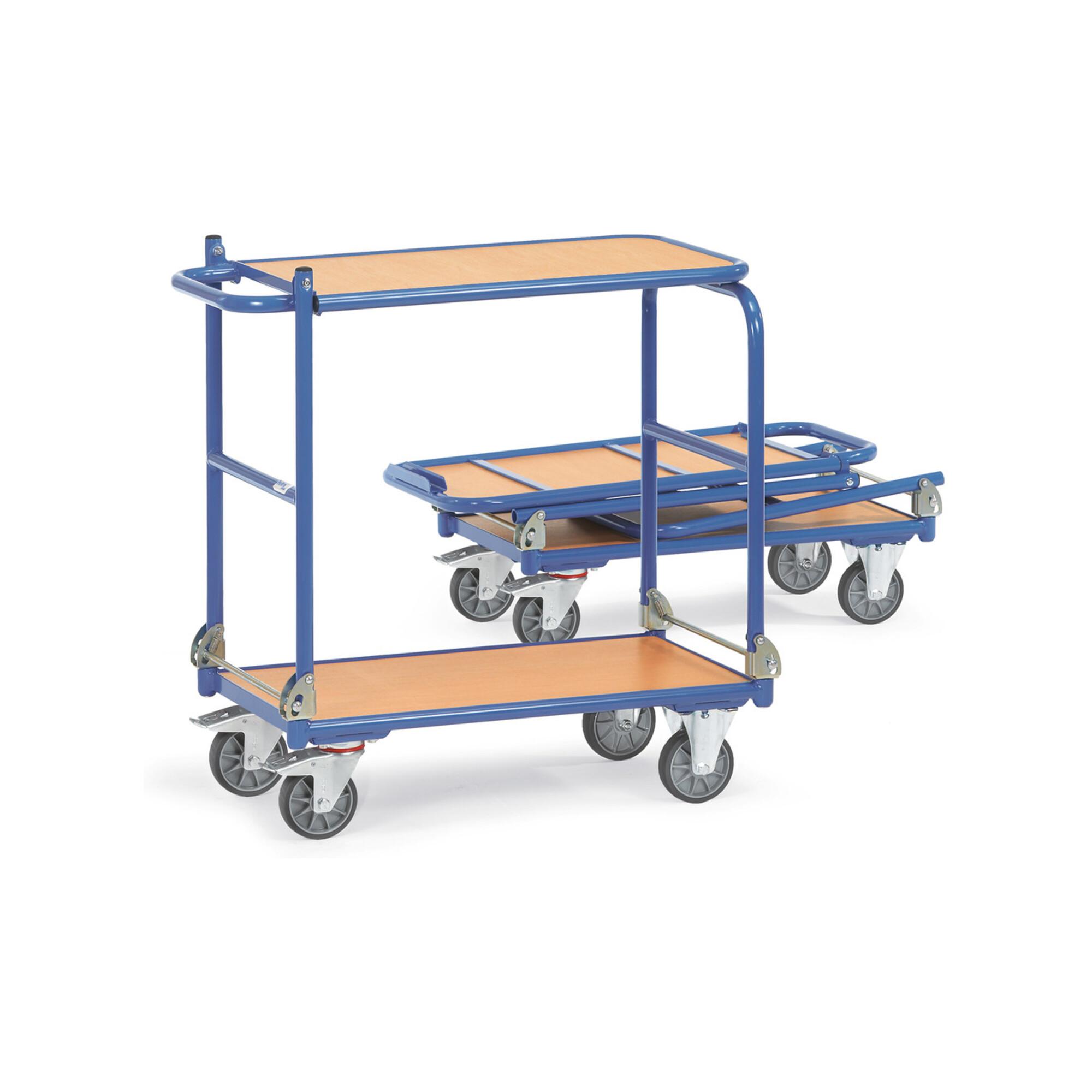 fetra Klappwagen KW 14, Tragkraft 250kg, TPE-Reifen, 2 klappbare Bügel, klappbare Tischplattform (1141)