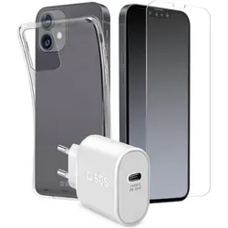 SBS KIT31IP1361 Handy-Starterset Transparent, Weiteres Smartphone Zubehör, Transparent