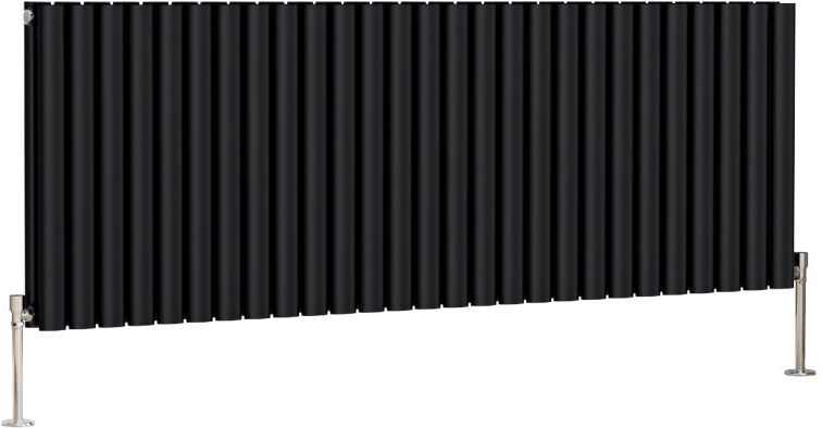 Belfry Heating Shirly Horizontal Oval Panel Radiators Normal Black 60cm H x 159.3cm W