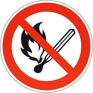 SafetyMarking Hinweisschild ISO 7010 P003, Aluminium, Ø 20 cm, Verbotszeichen, Feuer und Rauchen