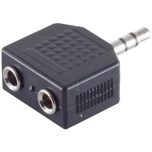 S-Conn Audio-Adapter 57080, schwarz, 2x 3,5mm Klinken-Buchse auf 3,5mm Klinken-Stecker