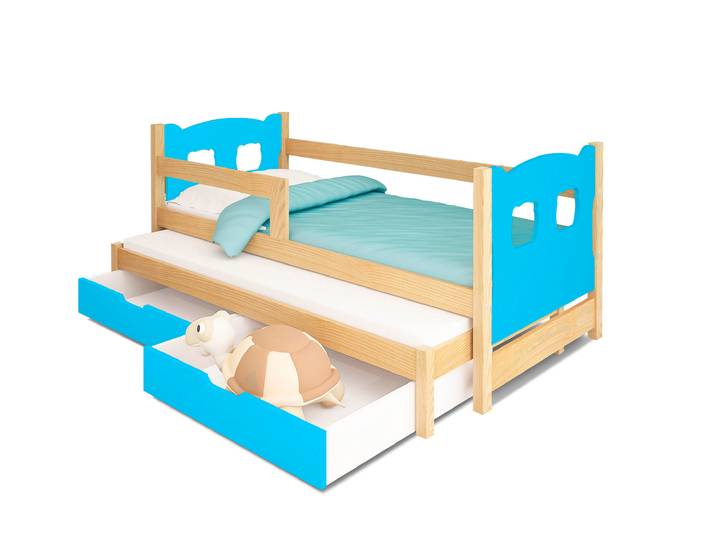 Crack Funktionsbett Kiefer Himmelblau