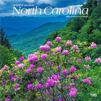 North Carolina Wild & Scenic 2026 12 X 24 Inch (Hanging) Monthly Square Wall Calendar Plastic-Free