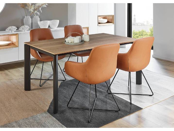 Esstisch 160cm ohne Funktion Braun/Eiche Sierra Dekor