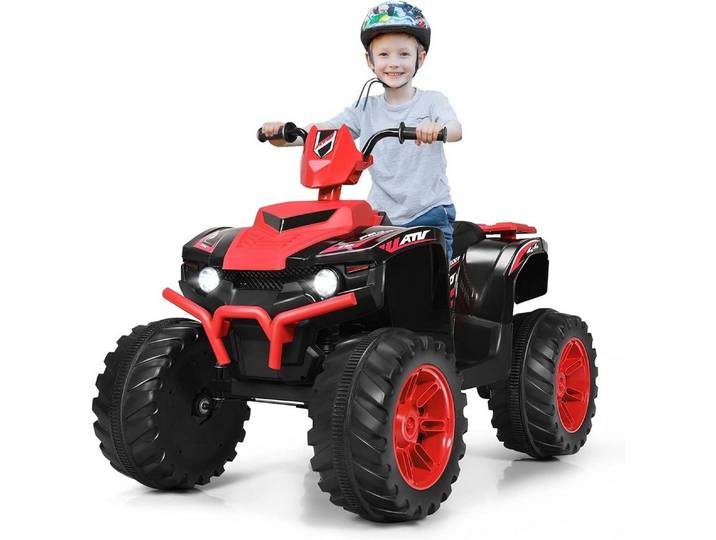 KOMFOTTEU Elektro-Kinderquad Quad Motorrad, mit LED Musik Hupe USB Bluetooth Radio