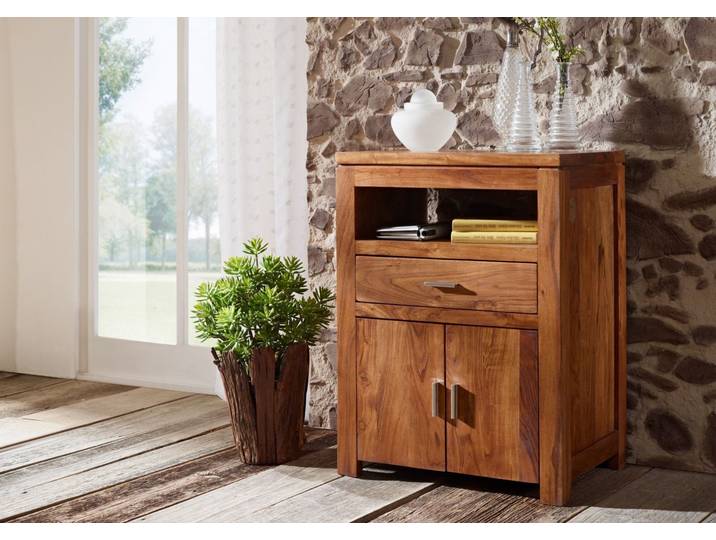 Petite commode 55x40 Acacia laqué Golden honey SHAMAN #57