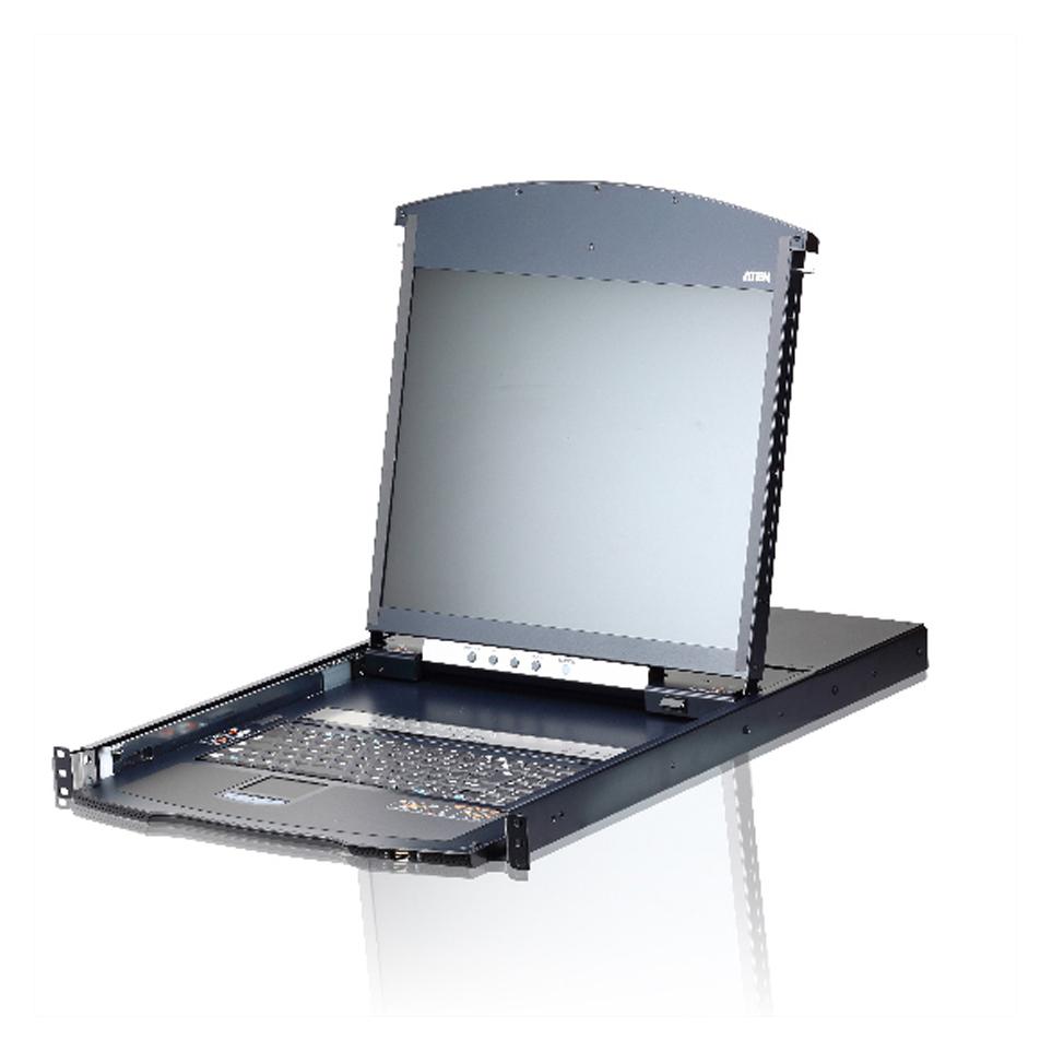 Aten KL1116VN UK Cat.5 KVM over IP Switch 16-Port, 19"-LCD, Dual-Rail, UK-Layout (KL1116VN GB)
